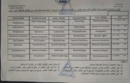 جدول الامتحانات لنصف السنة  للعام الدراسي 2018-2019 لجميع المراحل