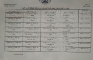 جدول المراقبات التدريسيين لنصف السنة  للعام الدراسي 2018-2019